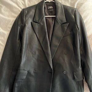 Zara Faux Leather Blazer